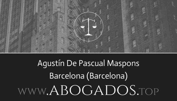 abogado Agustín De Pascual Maspons en Barcelona