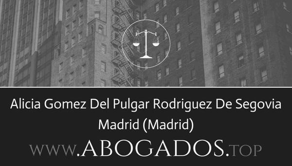 abogado Alicia Gomez Del Pulgar Rodriguez De Segovia en Madrid