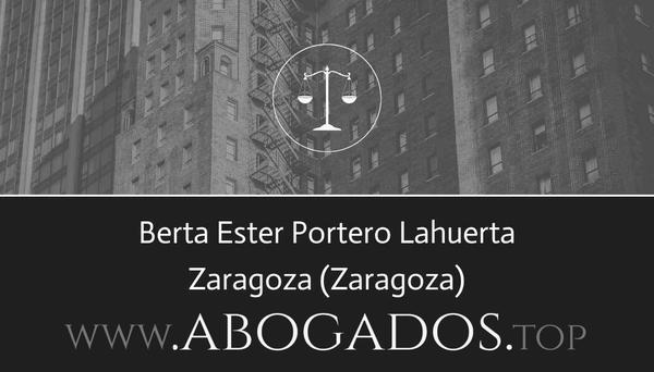 abogado Berta Ester Portero Lahuerta en Zaragoza