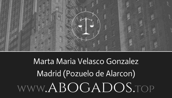 abogado Marta Maria Velasco Gonzalez en Pozuelo de Alarcon